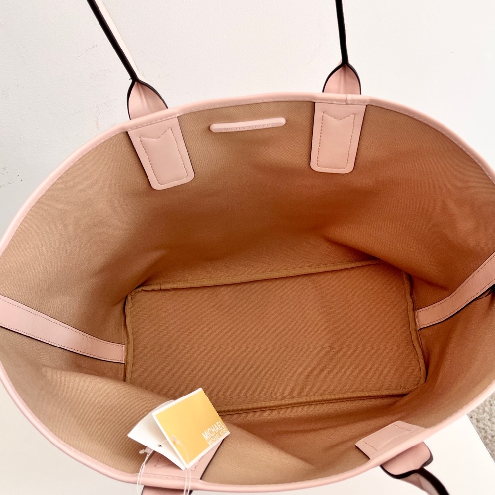 NWT Michael Kors Pink ‘Jodie’ Monogram Jacquard Large Tote Bag in “Powder Blush” - Picture 8 of 10